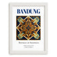 Bandung, Indonesia – Travel Poster, placed in minimal white frame