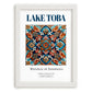 Lake Toba, Indonesia – Travel Poster, placed in minimal white frame