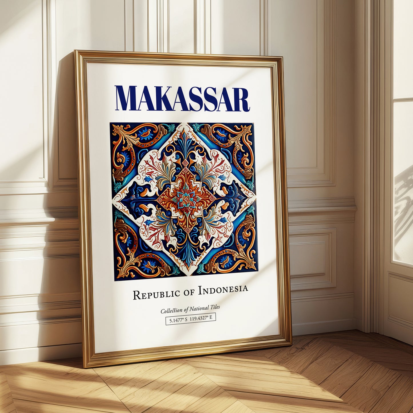 Makassar, Indonesia – Travel Destination Art, styled in a charming Paris street view