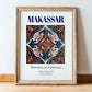 Makassar, Indonesia – Travel Destination Art, in wooden frame leaning on the floor