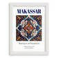 Makassar, Indonesia – Travel Destination Art, placed in minimal white frame