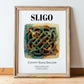 Sligo, Ireland – World Heritage Travel Poster, in wooden frame leaning on the floor