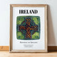 Ireland, Ireland – Travel Poster, in wooden frame leaning on the floor