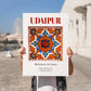 Udaipur, India – Travel Poster, no-text version framed in wood