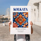 Kolkata, India – Travel Poster, no-text version framed in wood