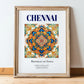 Chennai, India – Travel Wall Decor, in wooden frame leaning on the floor