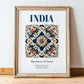 India, India – Travel Poster, in wooden frame leaning on the floor