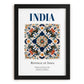 India, India – Travel Poster, in sleek black frame