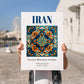 Iran, Iran – World Heritage Travel Poster, no-text version framed in wood