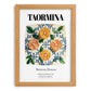 Taormina, Italy – Illustrated Travel Poster, set in oak frame
