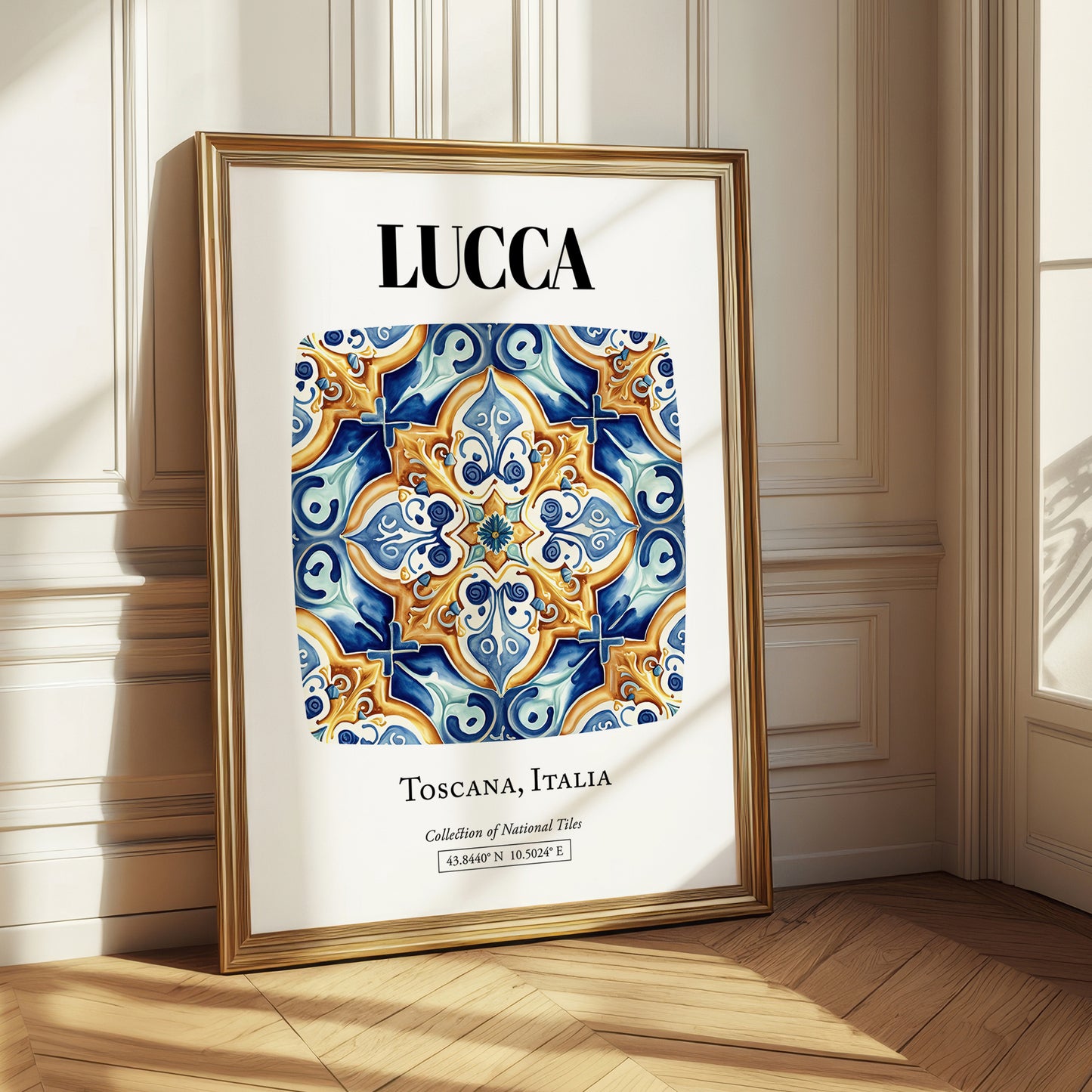 Lucca, Italy – Travel Poster, styled in a charming Paris street view