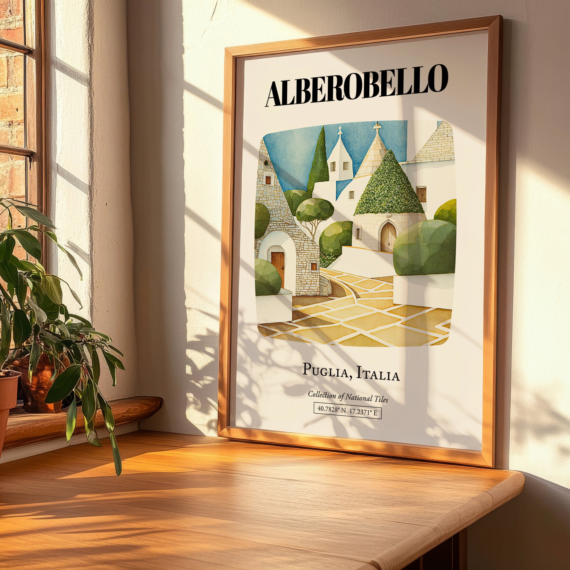 Alberobello, Italy – Cityscape Wall Art, clean layout with no caption