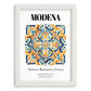 Modena, Italy – Travel Poster, placed in minimal white frame