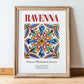 Ravenna, Italy – Tourist Destination Poster, in wooden frame leaning on the floor