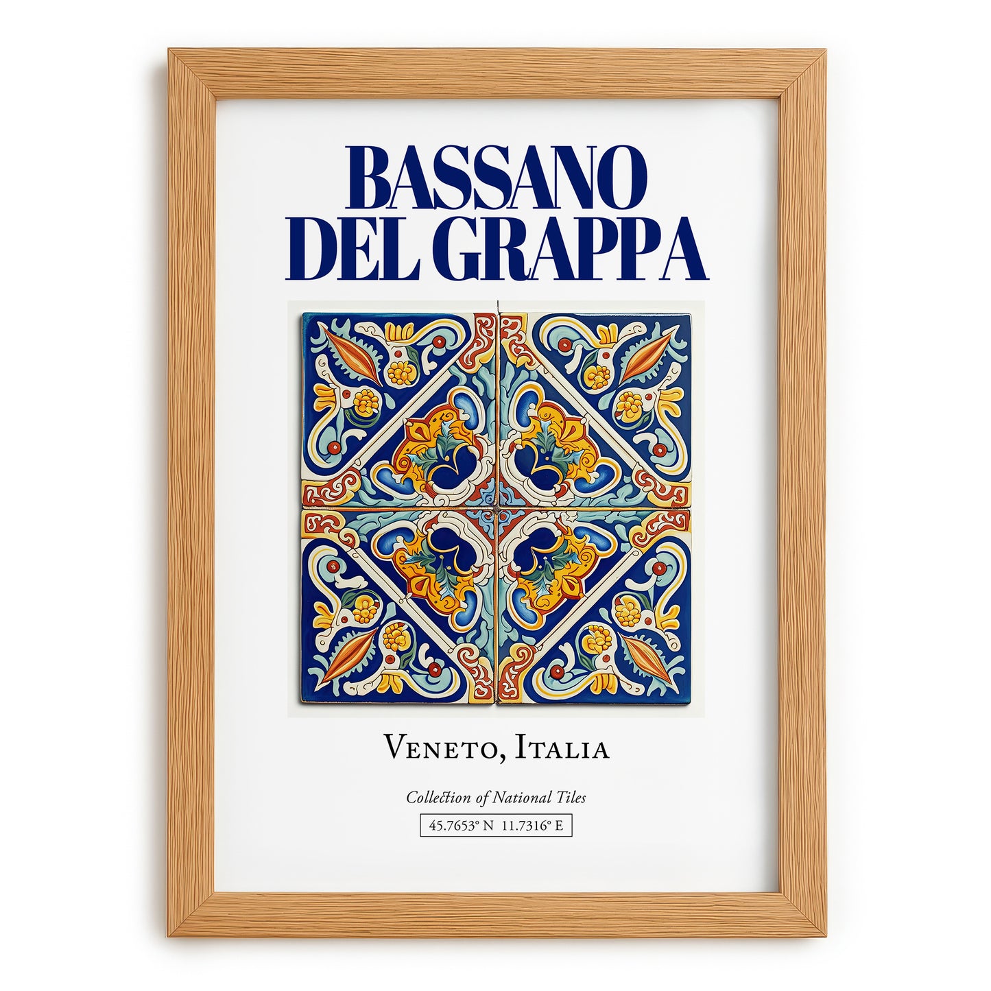 Bassano del Grappa, Italy – Cultural Heritage Wall Art, set in oak frame