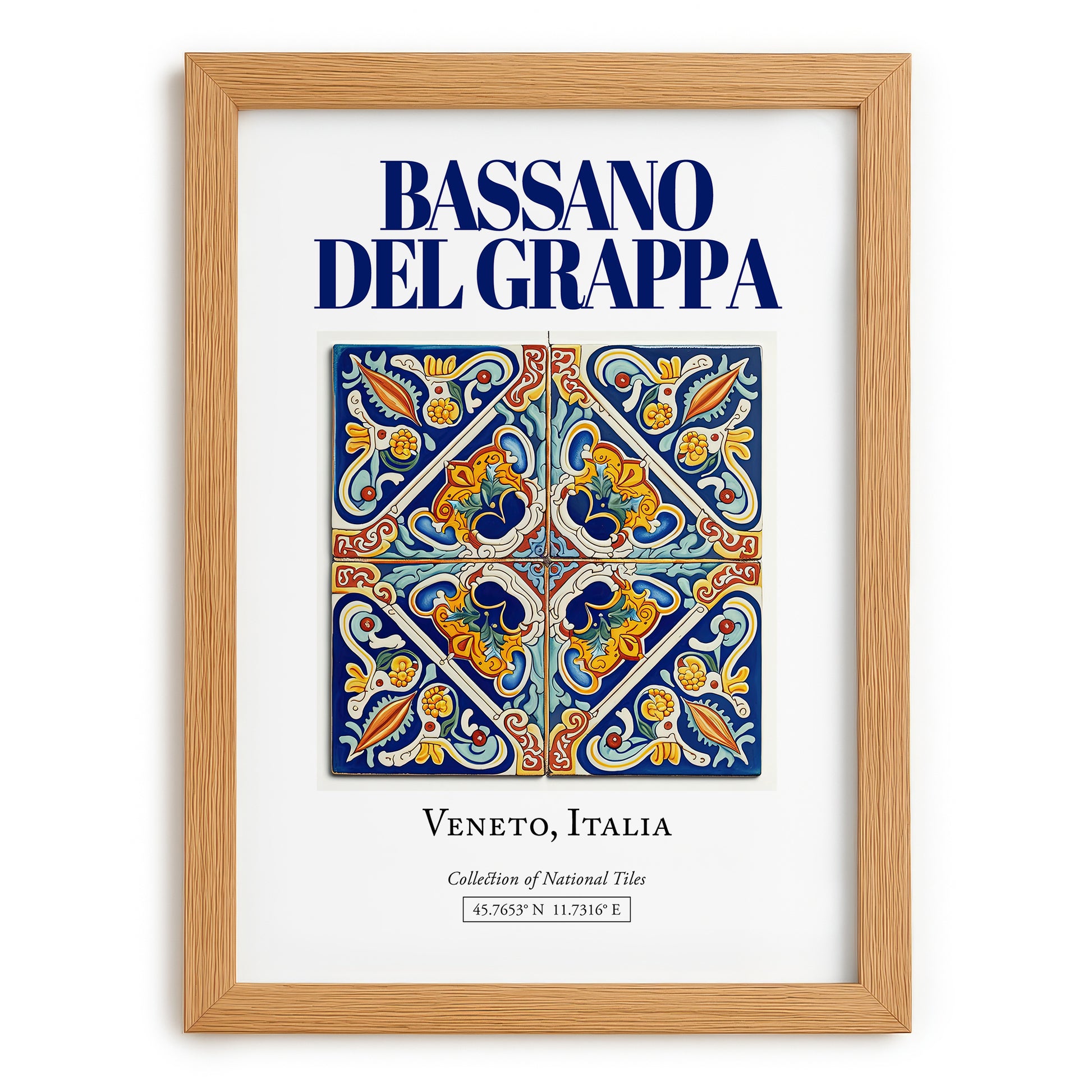 Bassano del Grappa, Italy – Cultural Heritage Wall Art, set in oak frame