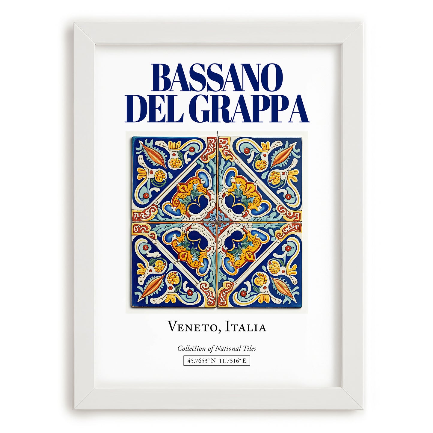 Bassano del Grappa, Italy – Cultural Heritage Wall Art, placed in minimal white frame