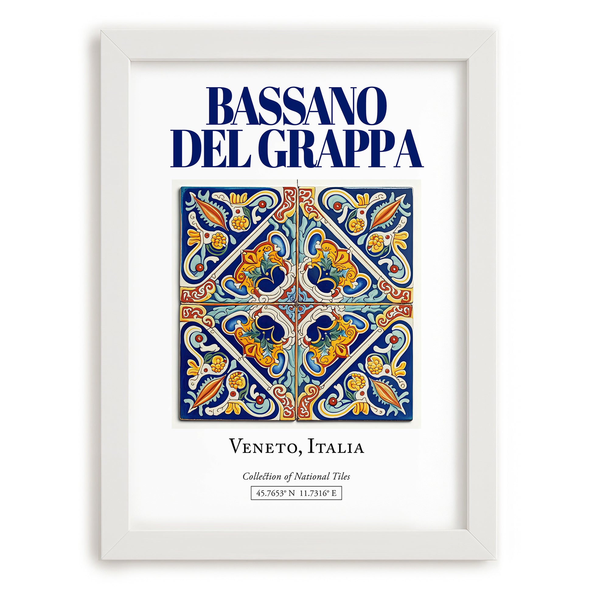 Bassano del Grappa, Italy – Cultural Heritage Wall Art, placed in minimal white frame