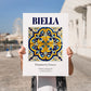 Biella, Italy – Travel Poster, no-text version framed in wood