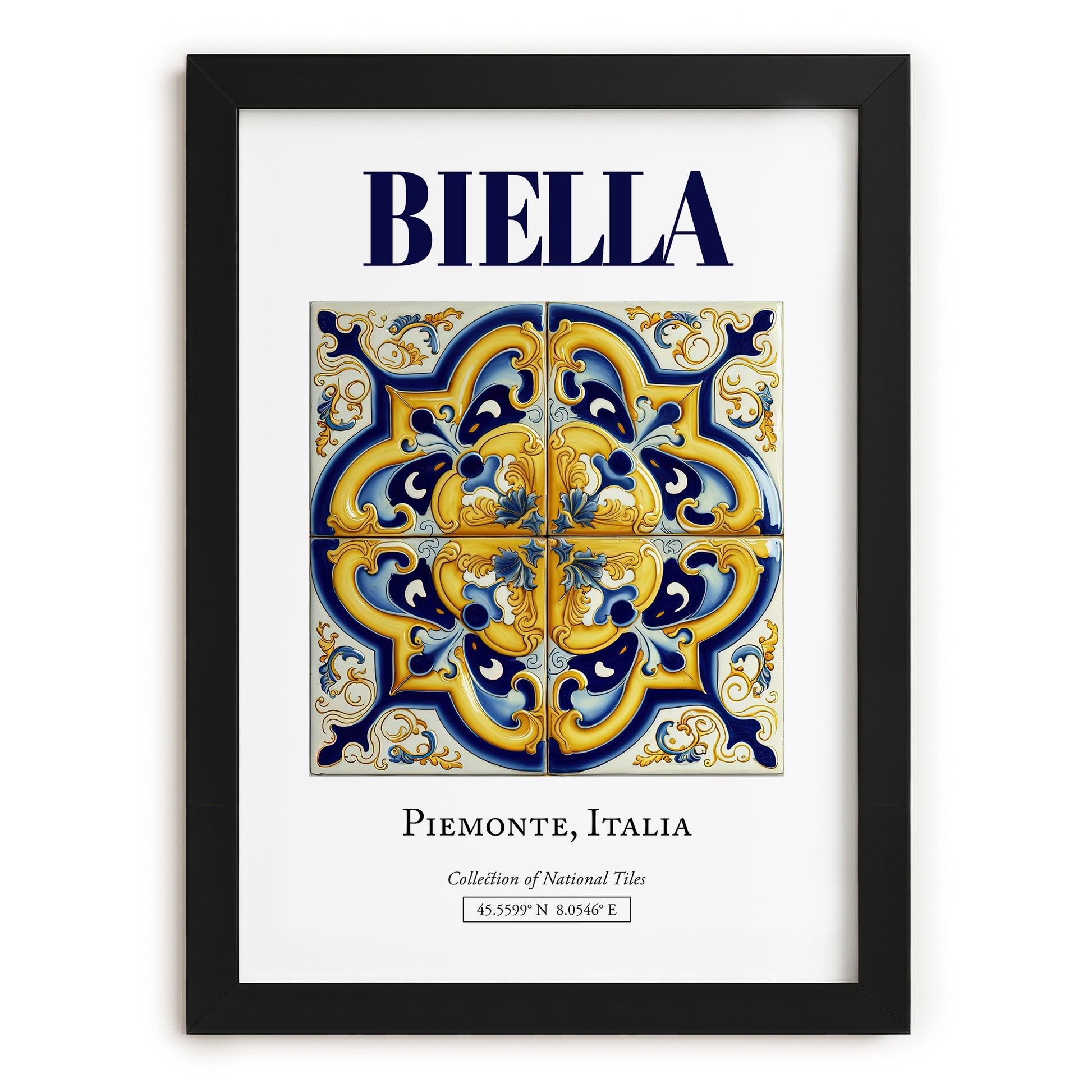 Biella, Italy – Travel Poster, in sleek black frame