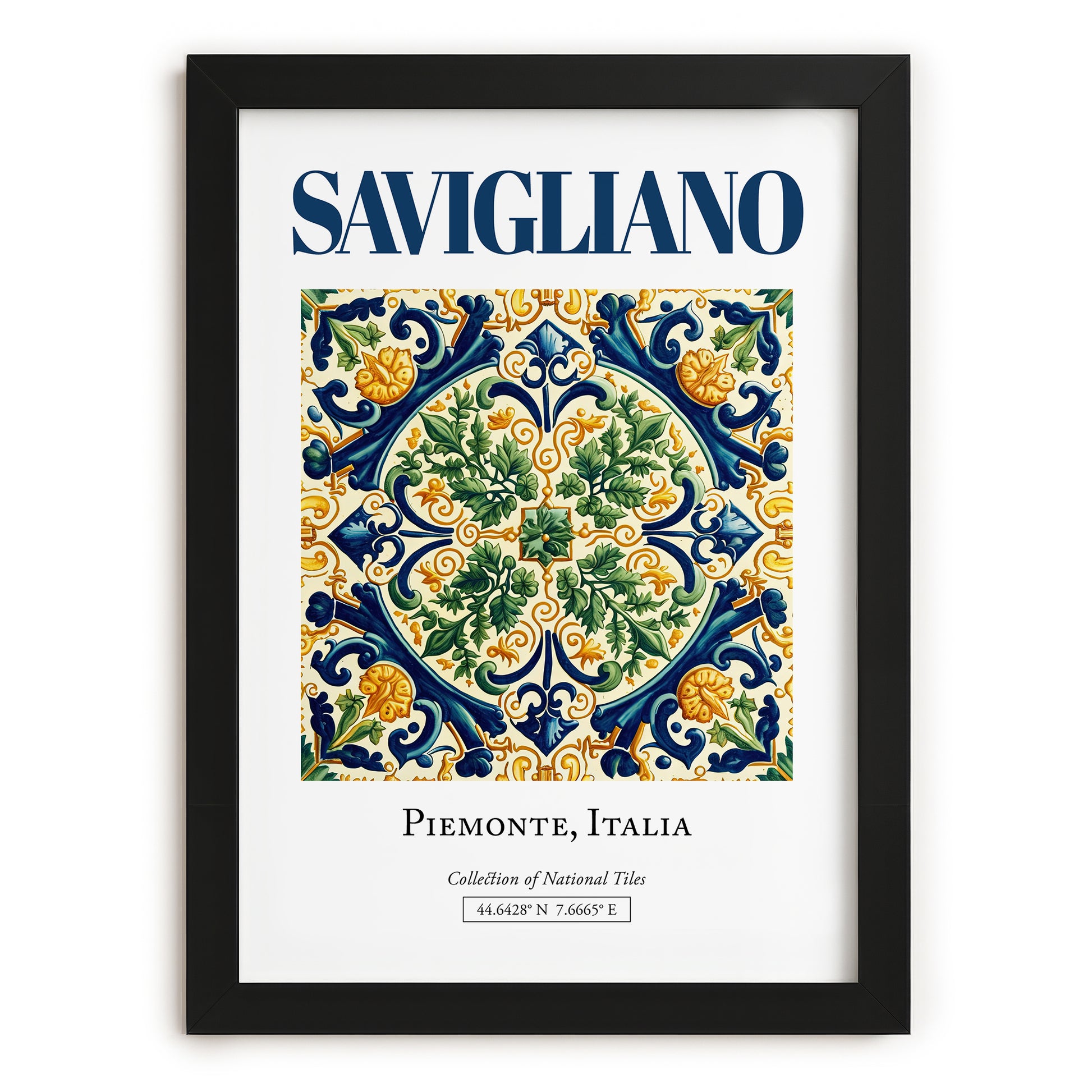Savigliano, Italy – Travel Print, in sleek black frame