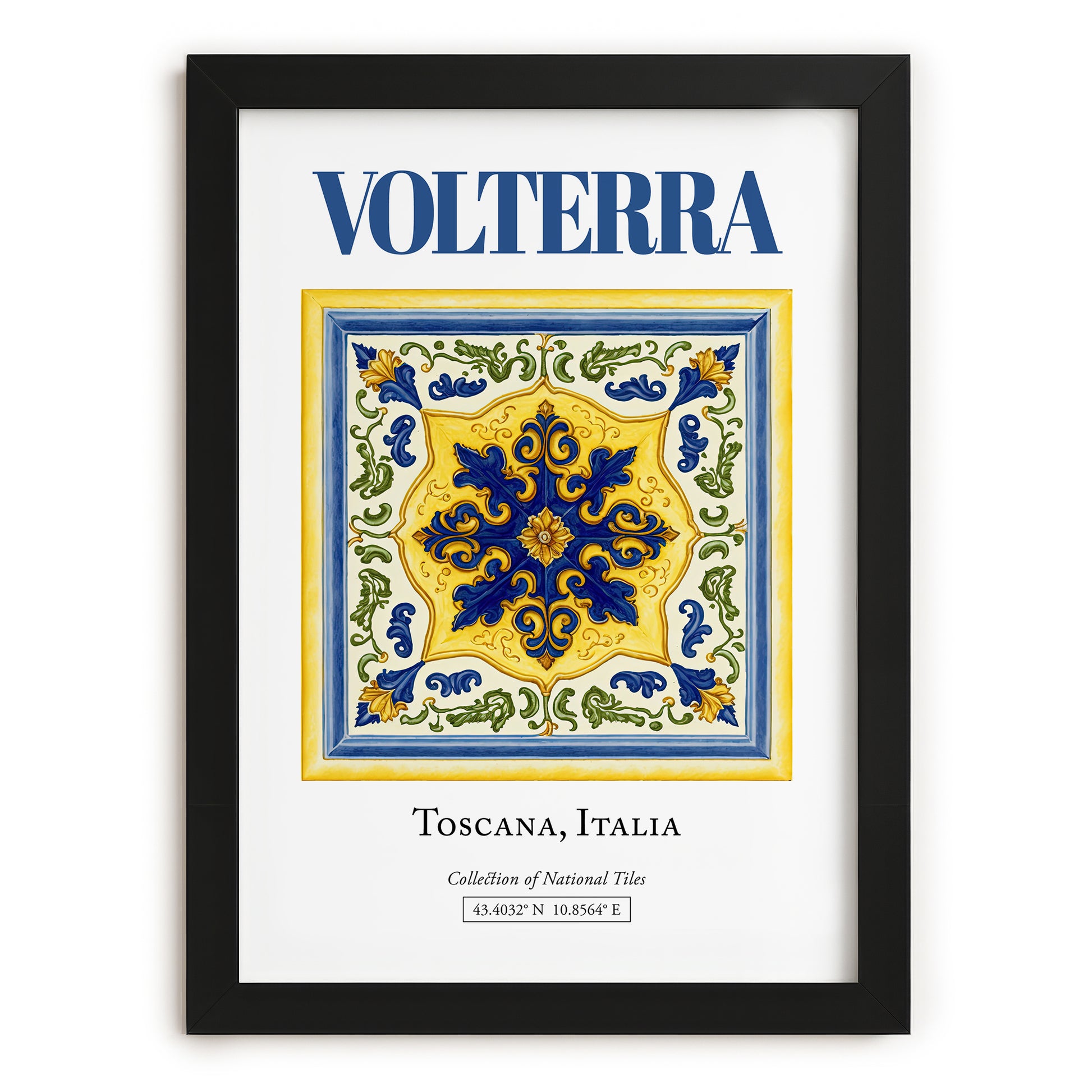 Volterra, Italy – Travel Print, in sleek black frame