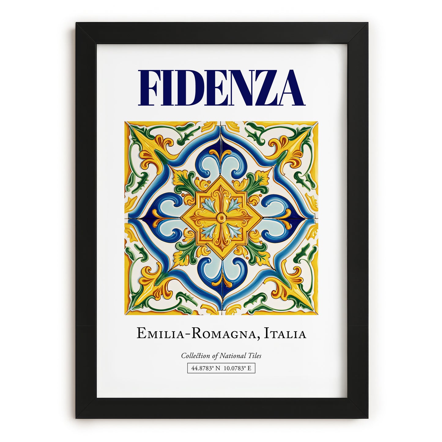 Fidenza, Italy – Travel Print, in sleek black frame