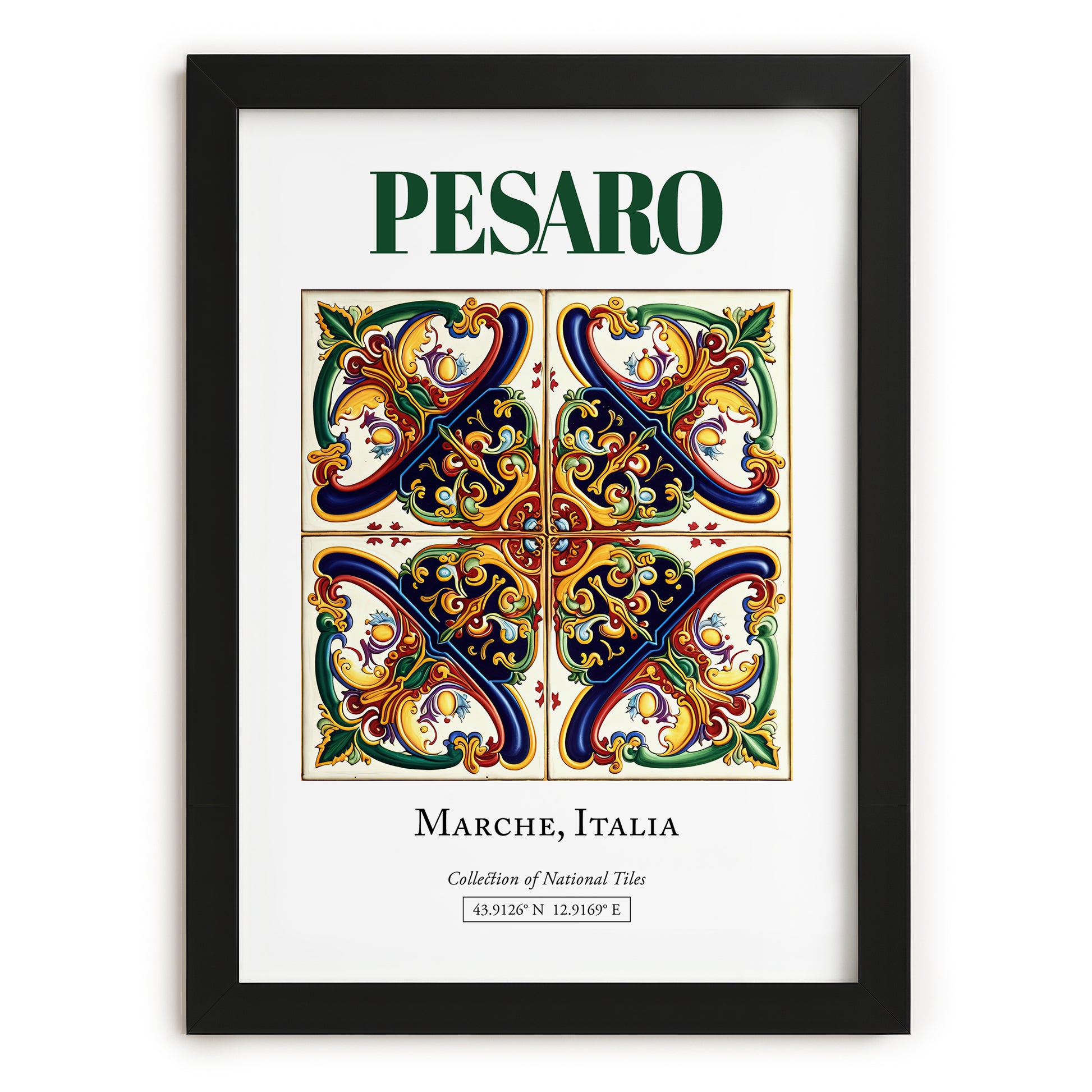 Pesaro, Italy – Travel Print, in sleek black frame