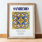 Sanremo, Italy – Travel Wall Art, in wooden frame leaning on the floor
