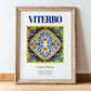Viterbo, Italy – World Heritage Travel Poster, in wooden frame leaning on the floor