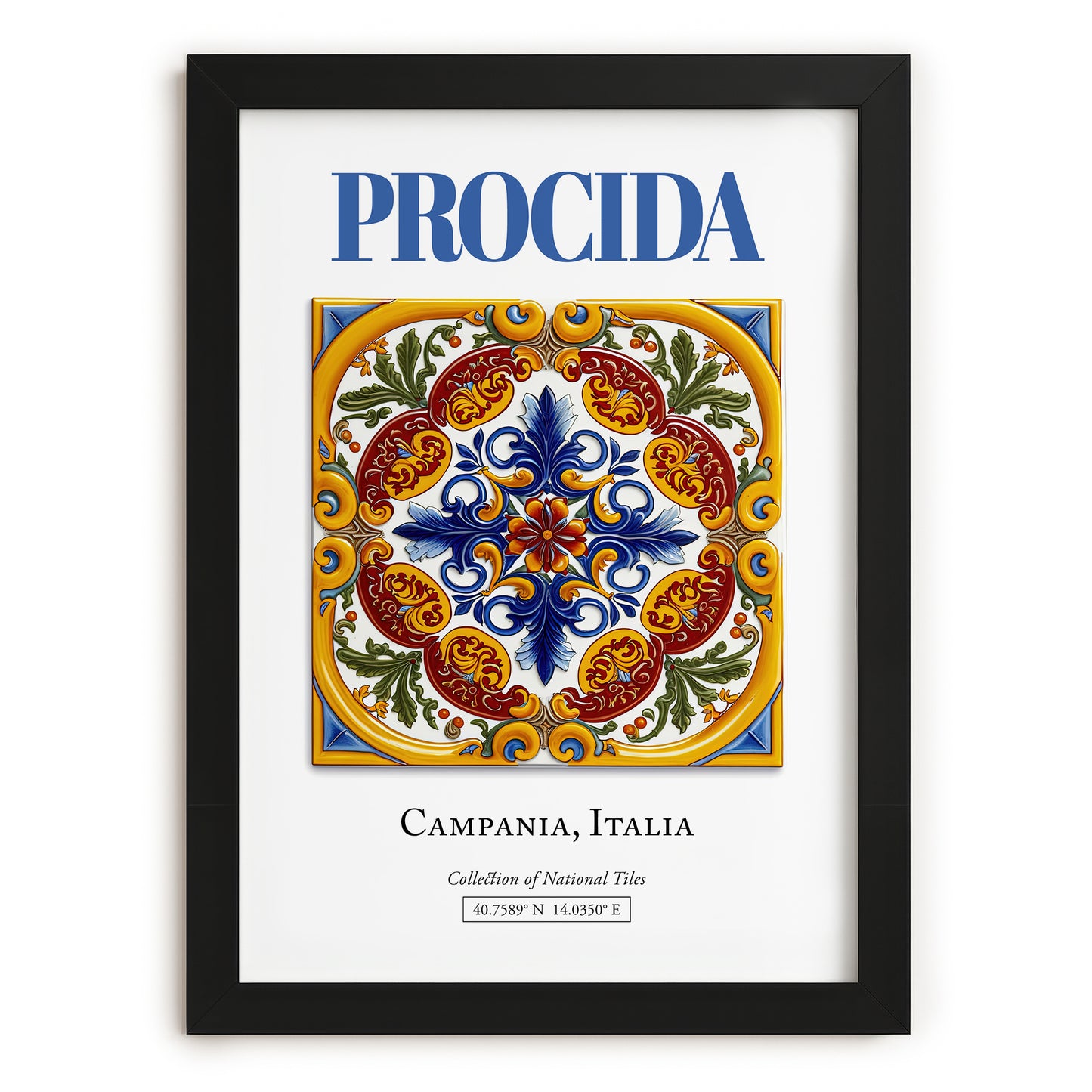 Procida, Italy – Travel Poster, in sleek black frame