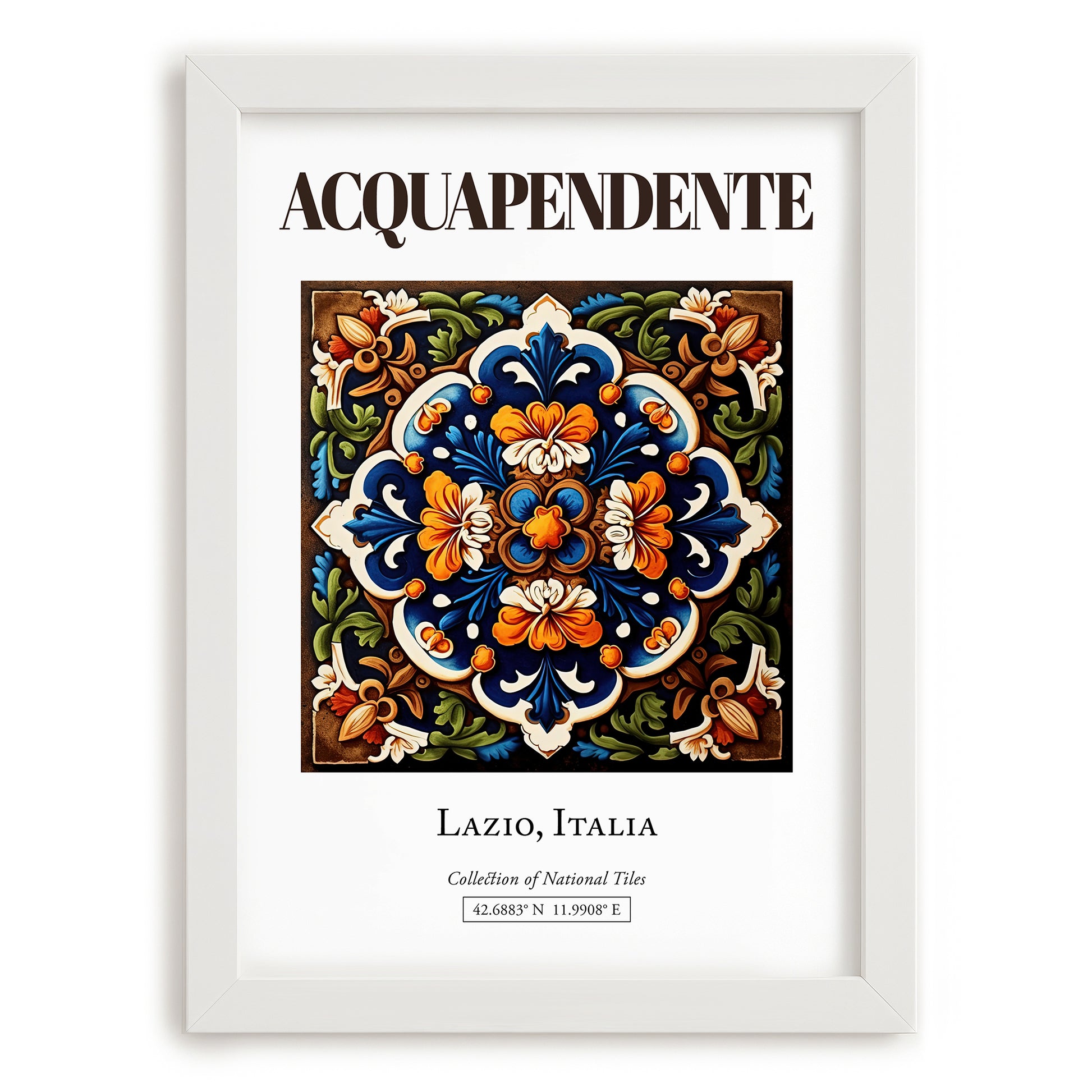 Acquapendente, Italy – Travel Wall Decor, placed in minimal white frame