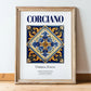 Corciano, Italy – Travel Poster, in wooden frame leaning on the floor