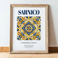 Sarnico, Italy – Travel Poster, in wooden frame leaning on the floor
