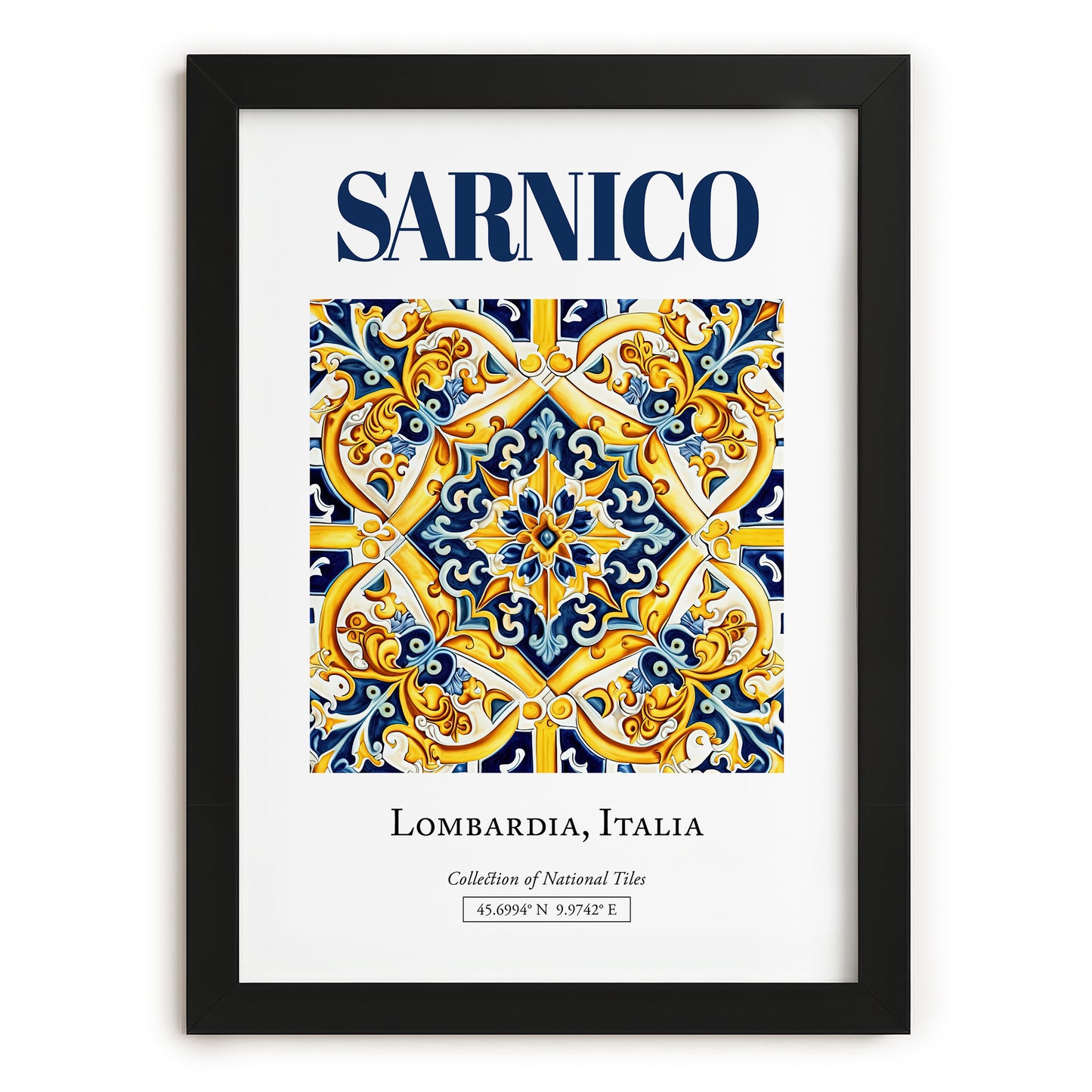 Sarnico, Italy – Travel Poster, in sleek black frame