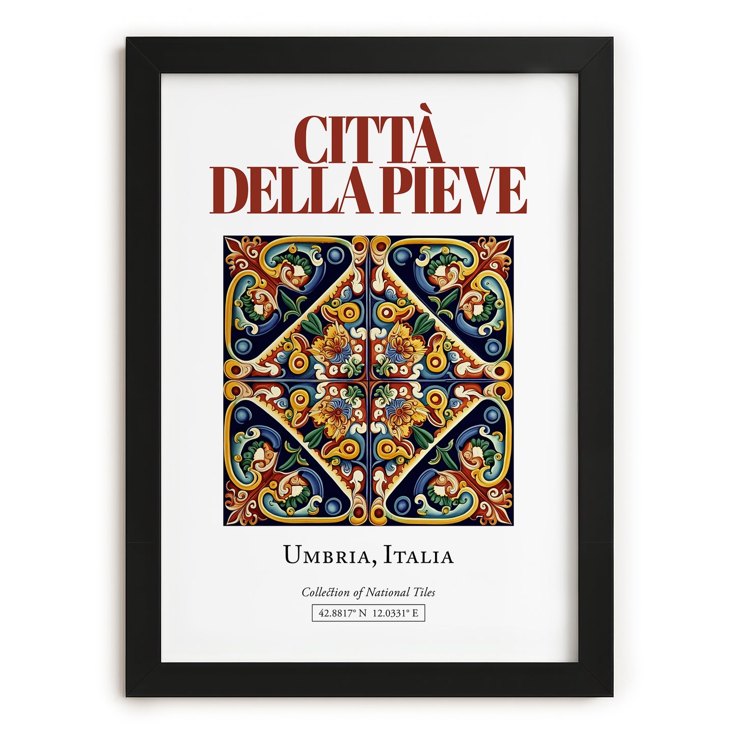 Città della Pieve, Italy – Travel Memories Wall Print, in sleek black frame