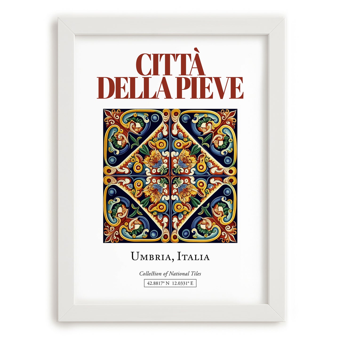 Città della Pieve, Italy – Travel Memories Wall Print, placed in minimal white frame