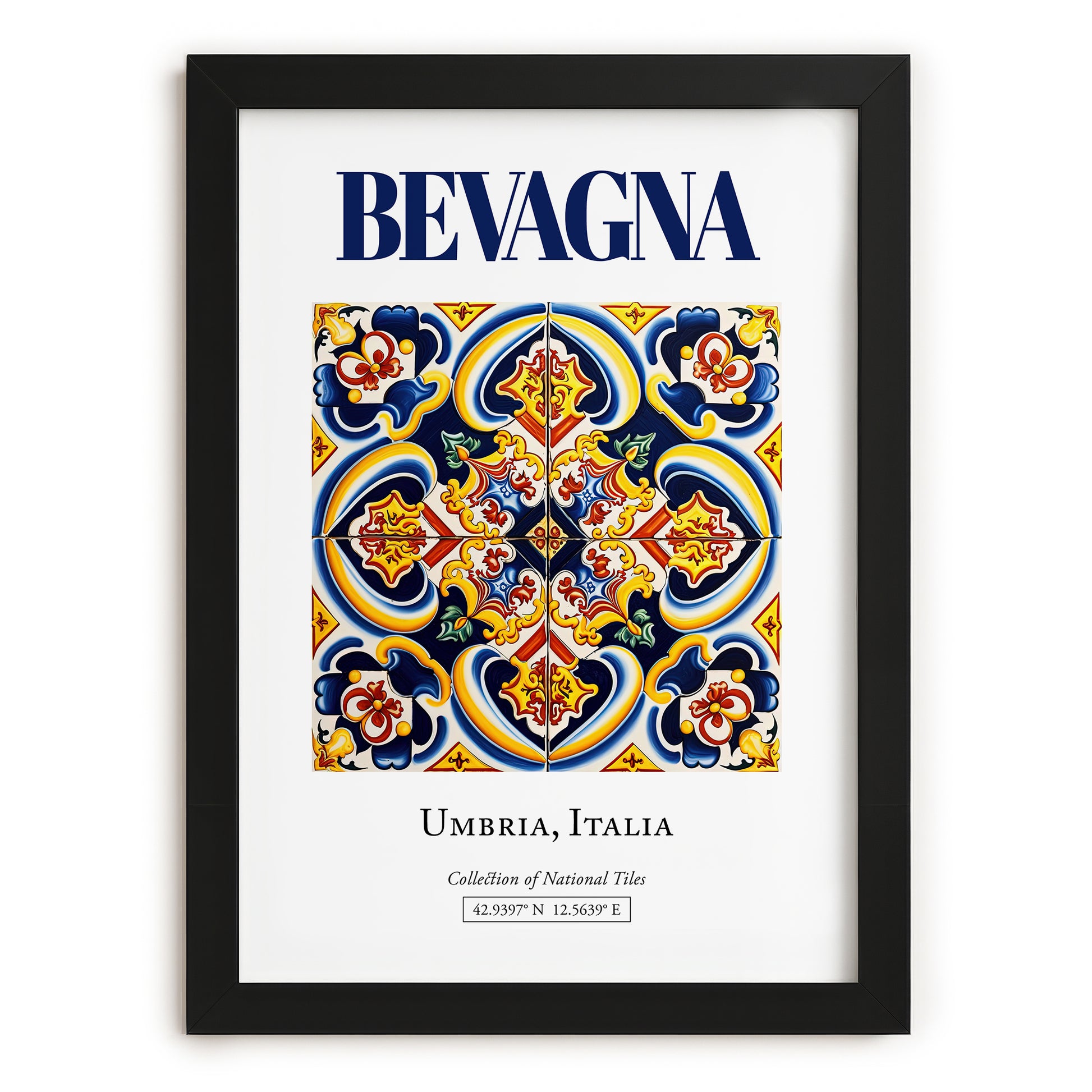 Bevagna, Italy – Travel Print, in sleek black frame
