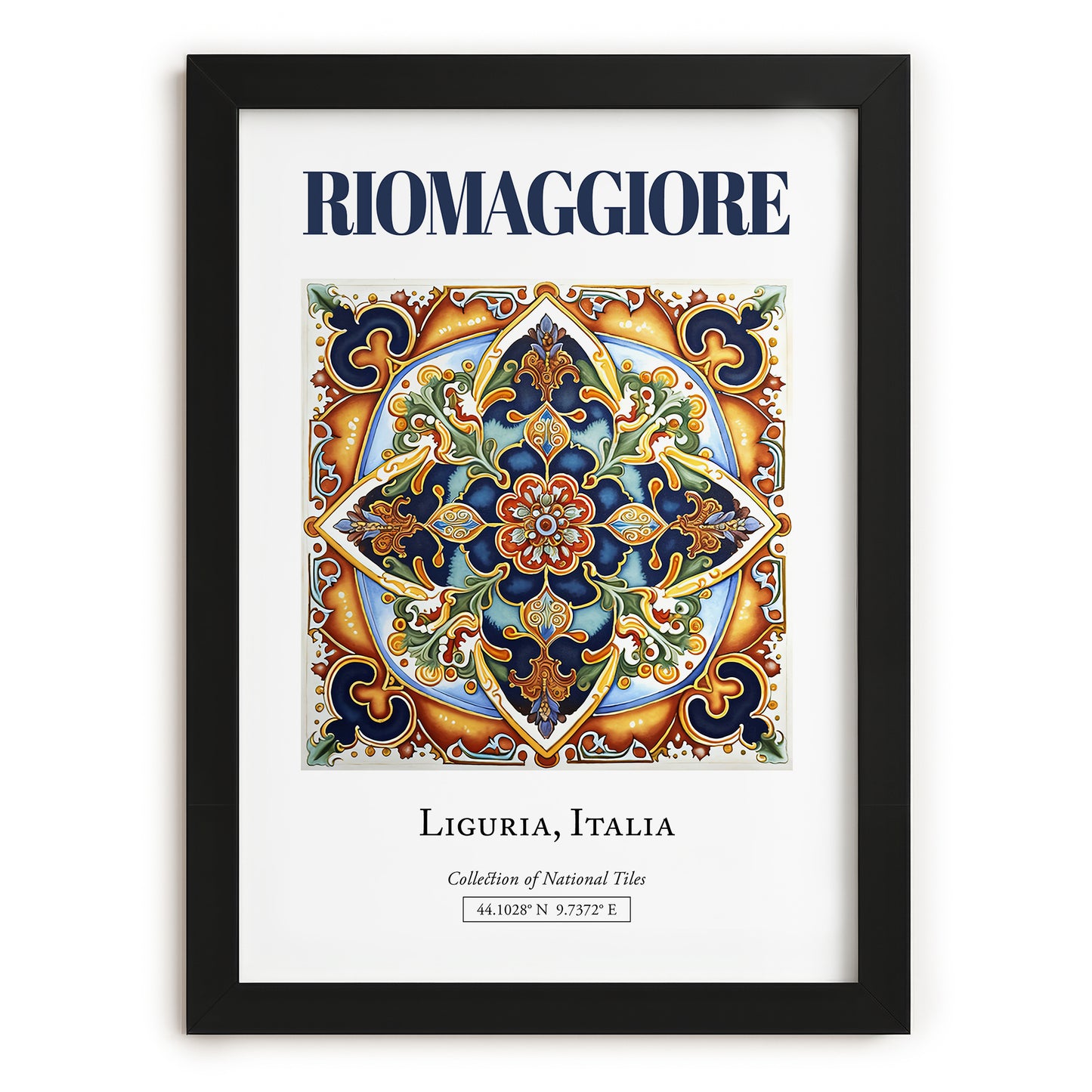 Riomaggiore, Italy – Travel Poster, in sleek black frame