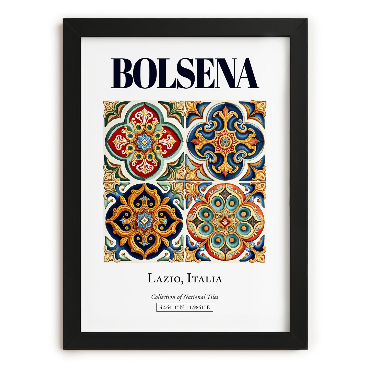 Bolsena, Italy – Travel Print, in sleek black frame