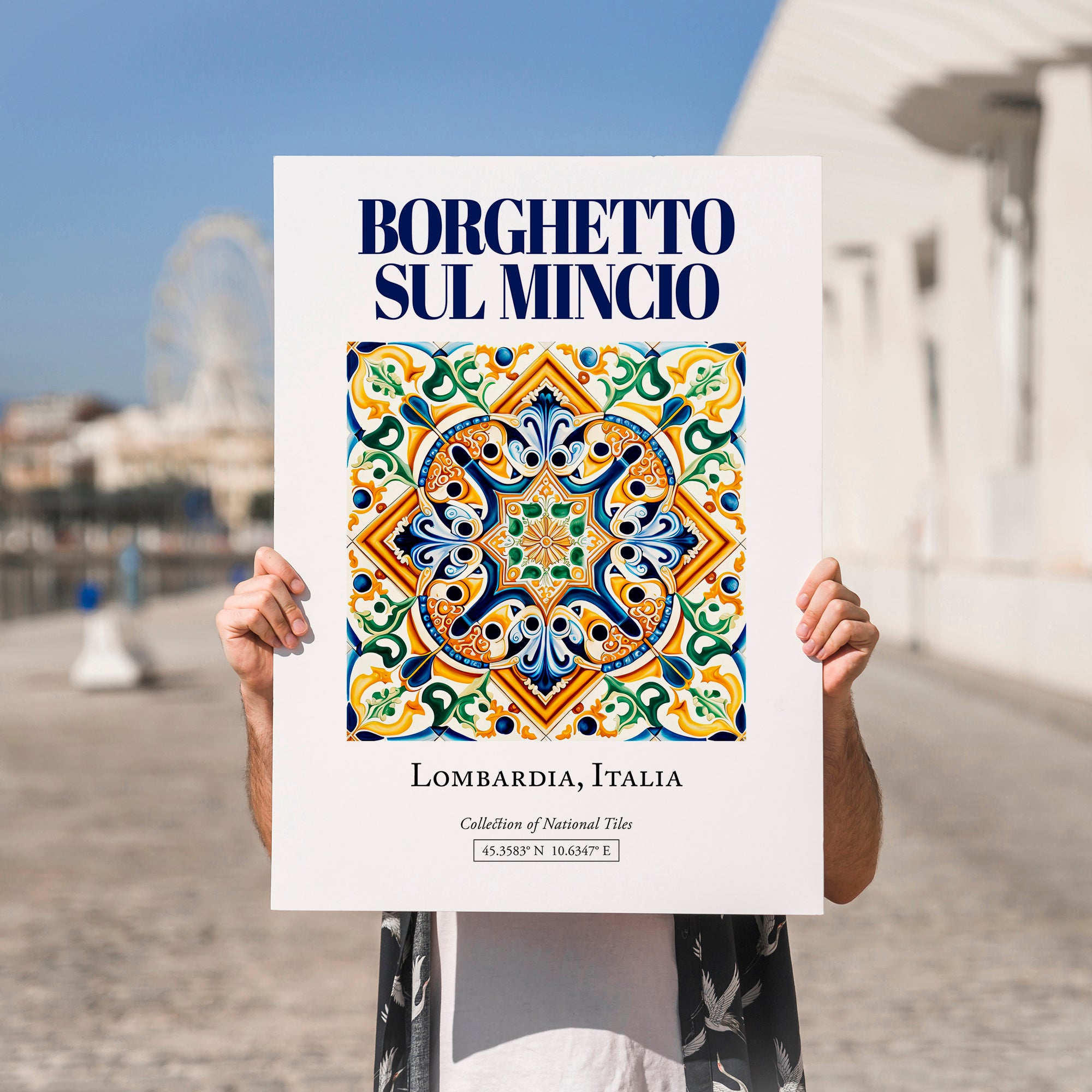 Borghetto sul Mincio, Italy – Travel Print, no-text version framed in wood