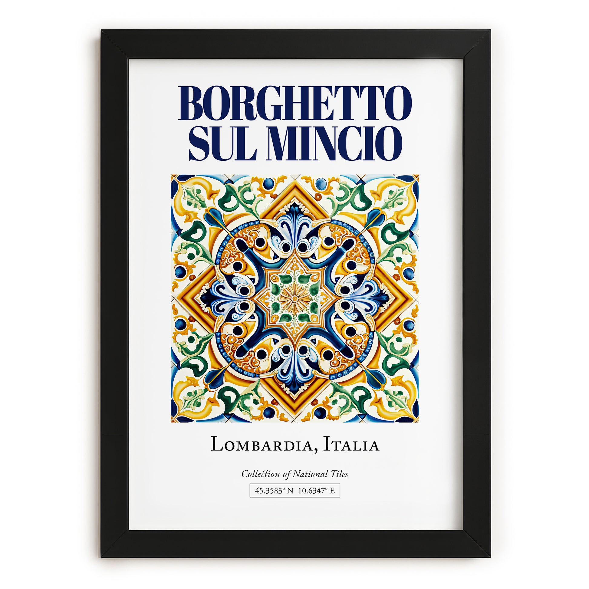 Borghetto sul Mincio, Italy – Travel Print, in sleek black frame
