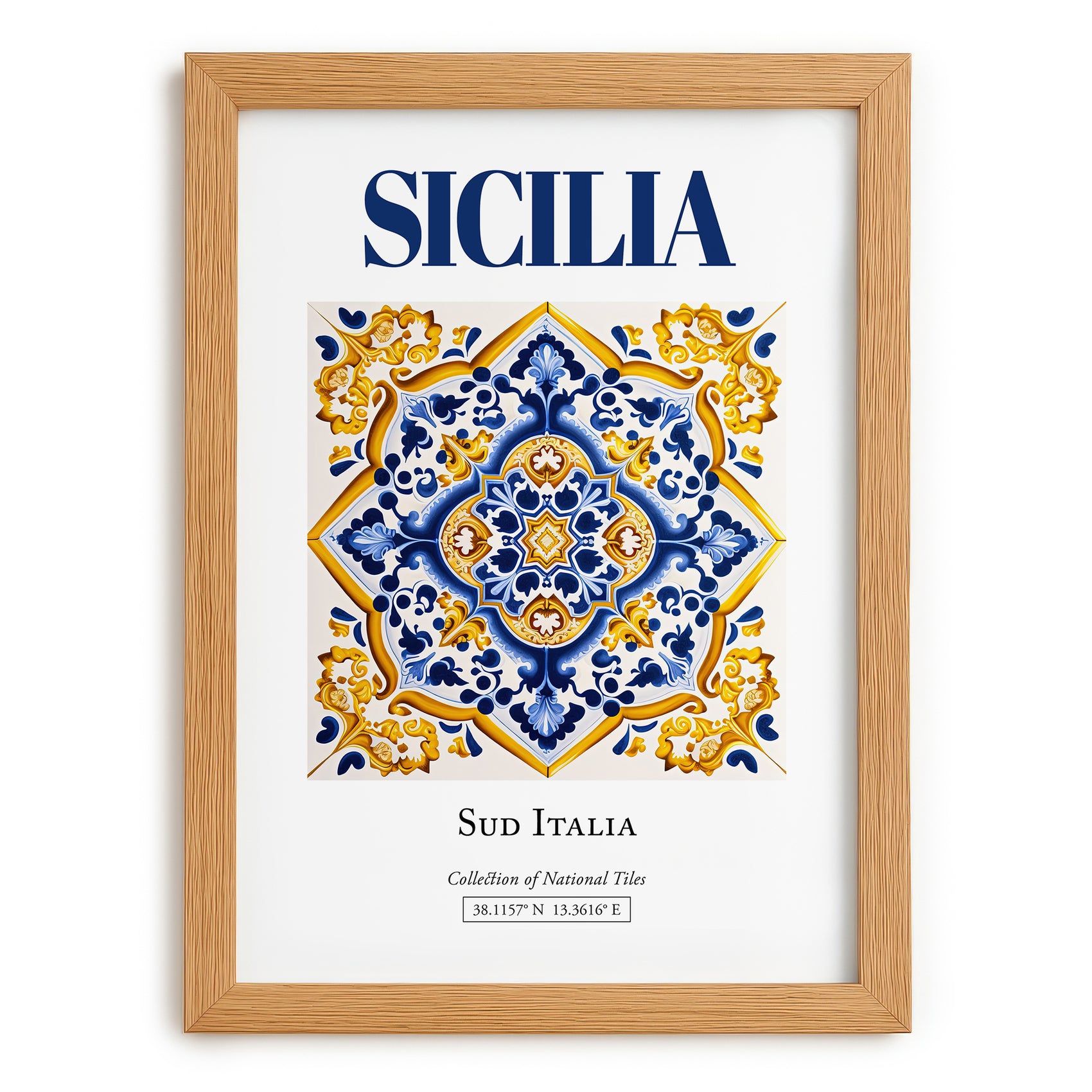 Sicilia (Sicily), Italy – Travel Wall Art, set in oak frame