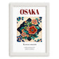 Osaka, Japan – Travel Wall Art, placed in minimal white frame