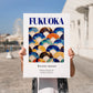 Fukuoka, Japan – Travel Poster, no-text version framed in wood