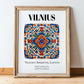 Vilnius, Lithuania – Travel Print, in wooden frame leaning on the floor