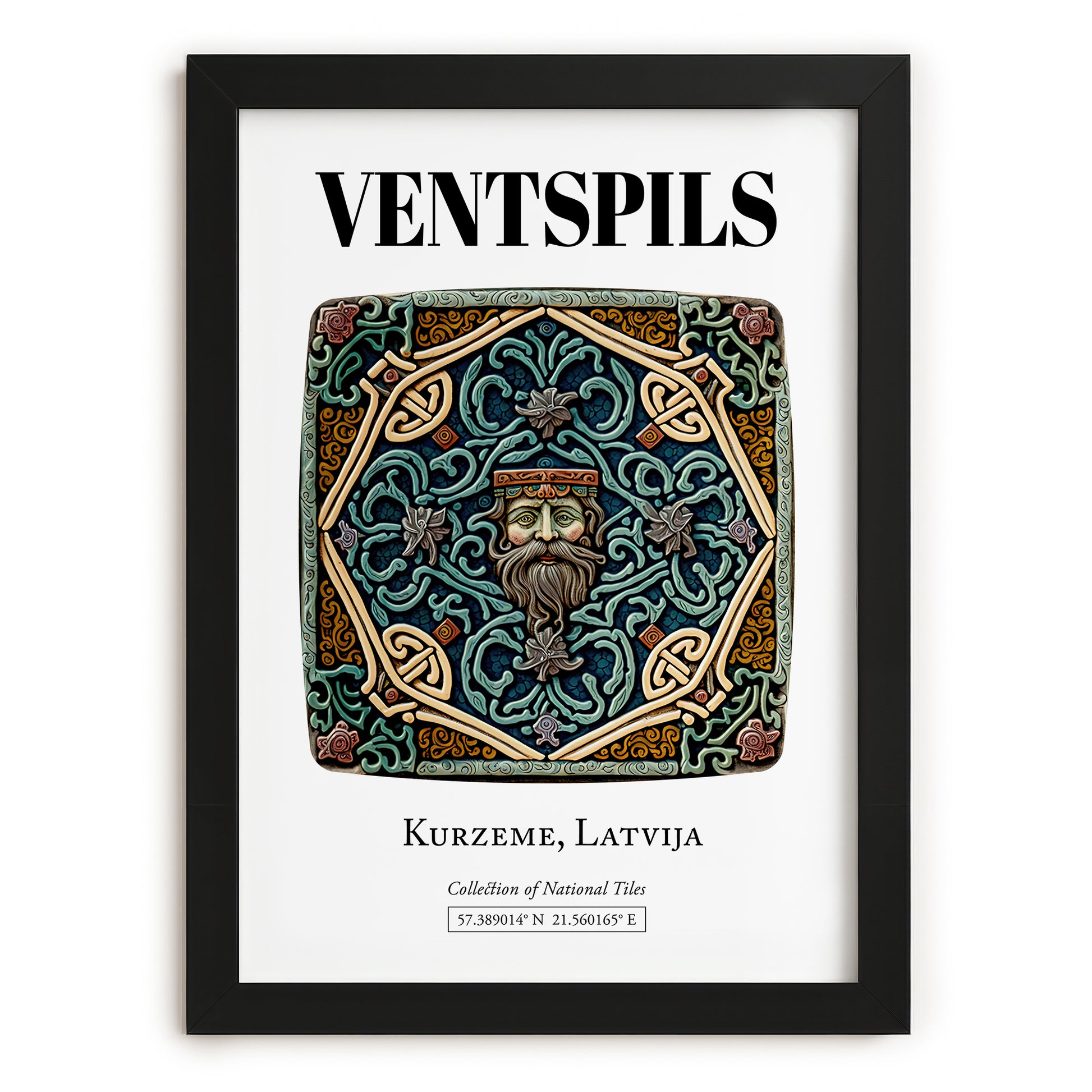 Ventspils, Latvia – Travel Print, in sleek black frame