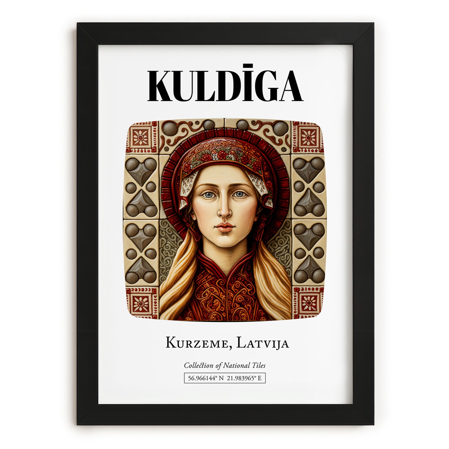 Kuldīga, Latvia – Travel Poster, in sleek black frame