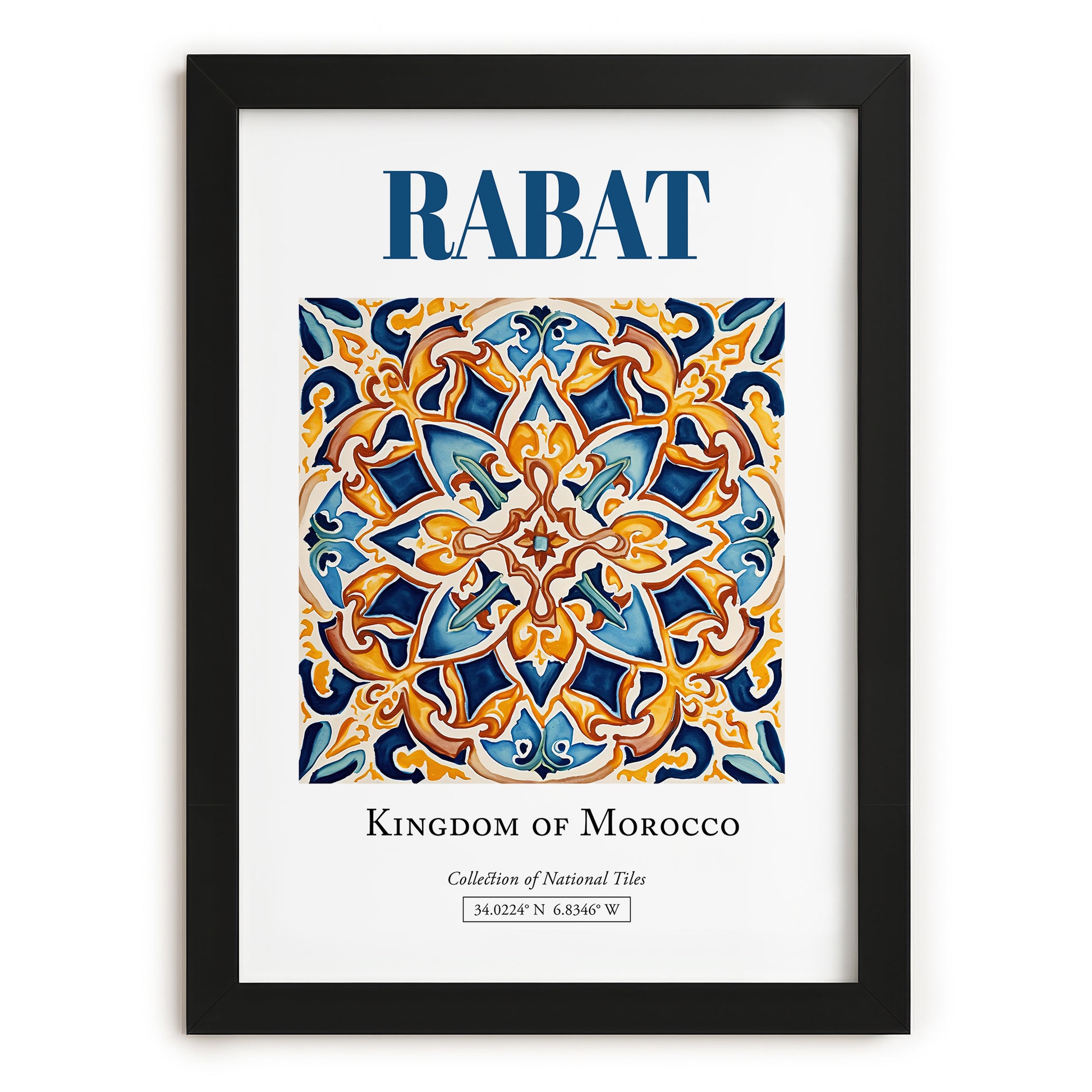 Rabat, Morocco – Travel Wall Art, in sleek black frame