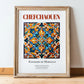 Chefchaouen, Morocco – Cityscape Wall Art, in wooden frame leaning on the floor